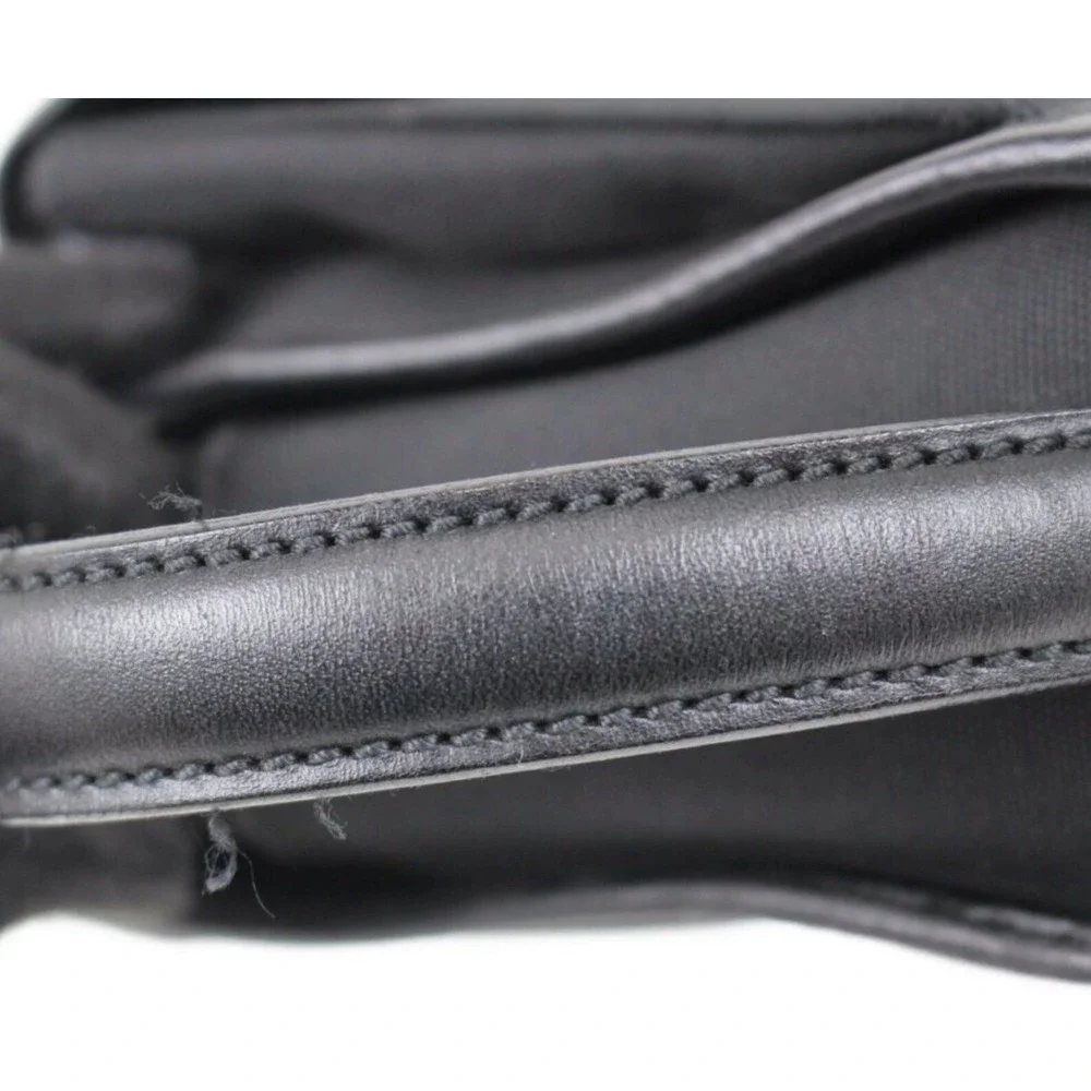 Gucci Black Nylon Leather Bag Silver Hardware Italy‎